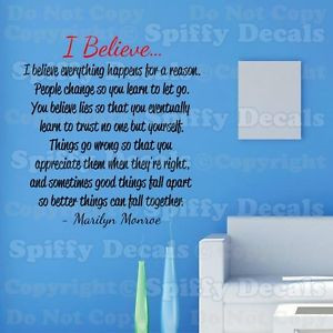 BELIEVE-MARILYN-MONROE-Quote-Vinyl-Wall-Decal-Decor-Art-Sticker