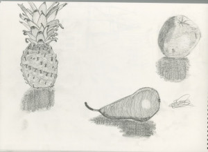 Contour Drawings Of Fruits Is using contour lines to