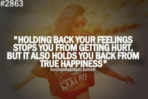 Holding back your feelings