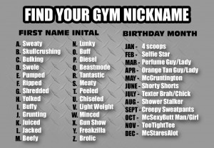 gym nicknames, funny, gym, nicknames, buff