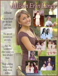 senior page, dedication page, custom annual ad with my photos More