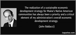 The realization of a sustainable economic development strategy for ...