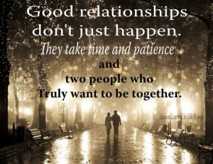 relationships need time and patience