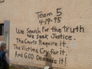 ... team left a message during rescue efforts in the aftermath of bombing