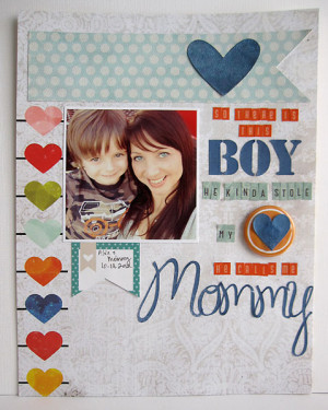 Hi, Daniela here with a layout from the February kit – Story Time .