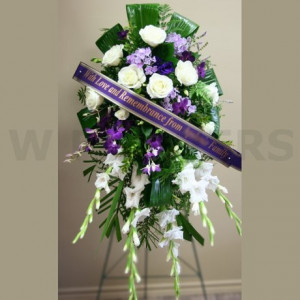 Flowers product: Funeral Flowers Standing Spray in Purple