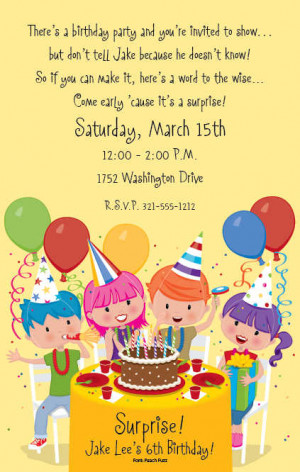 Funny Birthday Invitation Quotes For Kids