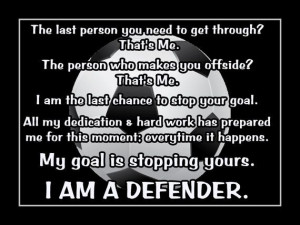Am A Defender Soccer Photo Quote Poster Wall by ArleyArtEmporium