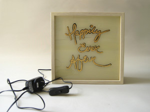 ... EVER AFTER” Wedding Quotes Wooden Light Box Shabby Chic White Timber