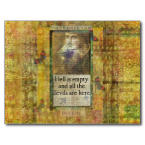 Humorous Shakespeare QUOTE art words Postcard