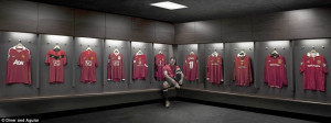 Top man: Ryan Giggs with shirts he has worn in his 20-year United ...