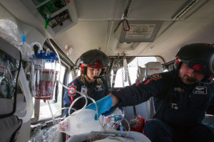 Flight nurse Kelly Bircher, left, and flight paramedic Nick Herrington ...