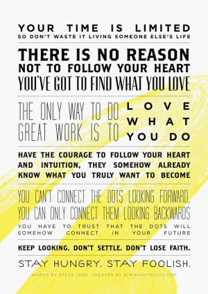 Your time is limited;