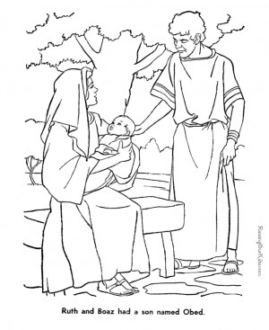 Ruth and Boaz - Bible coloring page to print Bijbel