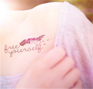 feather bird tattoo - InknArt Temporary Tattoo Set - pack tattoo quote ...