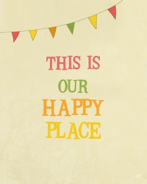 art print, Happy Place, office decor with quote wall art, family quote ...