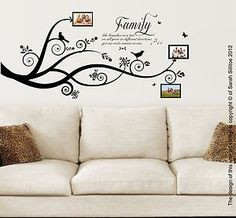 diy family tree murals Family Tree Bird Family Quote Vinyl Wall