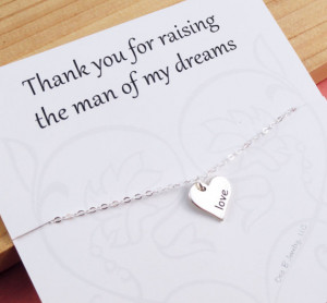 Thank you For Raising the Man of My Dreams card with necklace, Mother ...