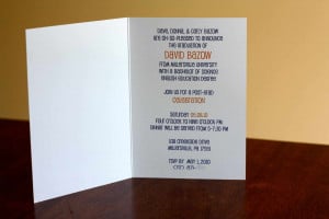 Simple Wording college graduation invitations