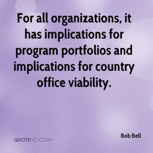 , it has implications for program portfolios and implications ...