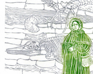 Mary Anning and Fossil Cliffs Linoc ut History of Paleontology, Women ...