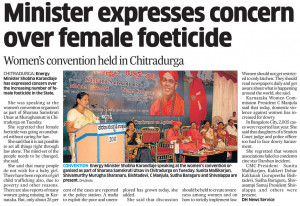 Minister expresses concern over female foeticide