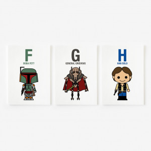 Image of Cute Star Wars Alphabet Wall Cards