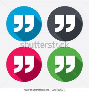Quote sign icon. Quotation mark symbol. Double quotes at the end of ...
