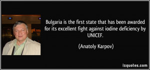 Bulgaria is the first state that has been awarded for its excellent ...