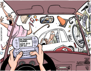 ... texting than not texting. Texting while driving is said to be the same