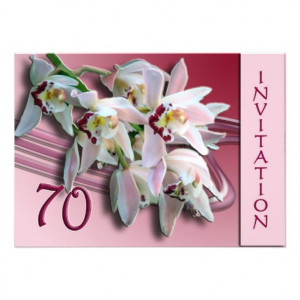 70th Birthday Party Invitation - Orchids