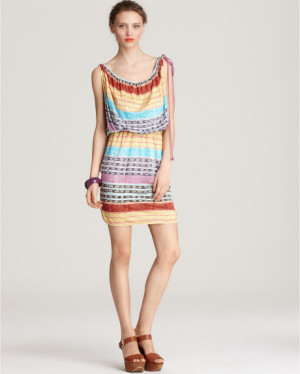 Plenty By Tracy Reese Quotation Stripe Dress Convertible Stripe Banded ...