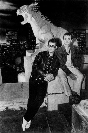 ... Dan Aykroyd on the set of Ghostbusters directed by Ivan Reitman, 1984
