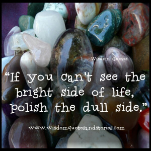 ... see the bright side of life , polish the dull side - Wisdom Quotes and