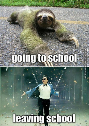 Funny Picture - Going to school VS Leaving school