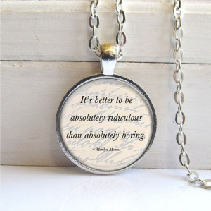 Quote Pendant Word Jewelry Marilyn Monroe Quote by ShimmerCreek, $11 ...