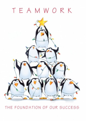 Penguin Parade Holiday Card