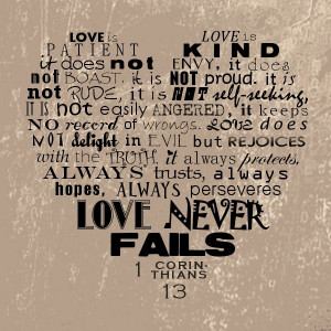 ... Love Is, Love Never Fails, Corinthians 13, Wine Bottle, Bible Verses