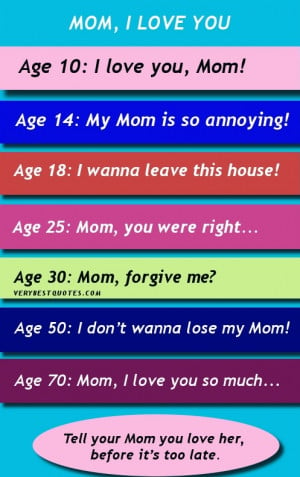 Mom I love you quotes and sayings