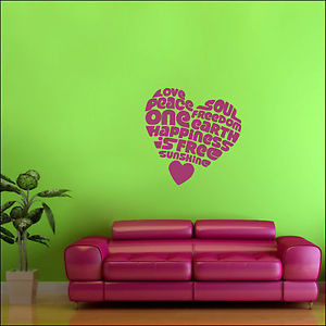 ... over Love Peace Soul Freedom Happiness Vinyl Wall Art Sticker Quote