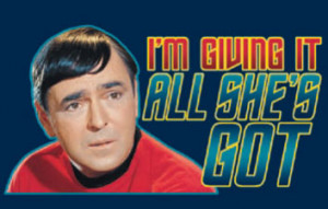Star Trek Scotty T Shirt: I'm Giving It All She's Got - Adult, Ladies ...