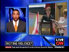 CNN put “INCITING VIOLENCE?” on screen under video of Sarah Palin ...