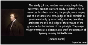 This study [of law] renders men acute, inquisitive, dexterous, prompt ...