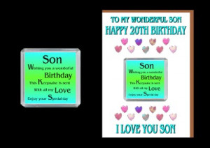 Details about 20TH HAPPY BIRTHDAY SON CARD AND MAGNET 20 TODAY GIFT
