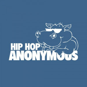 HIP HOP ANONYMOUS (Big Daddy) T-SHIRT(WHITE INK)