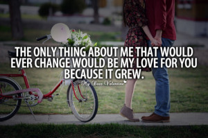 The only thing about me that would ever change - Sayings with Images