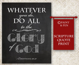 Corinthians Quote- Scripture Art Print- Chalkboard Decor- Family Room ...