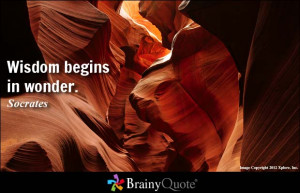 Wisdom begins in wonder.