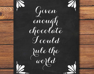 ... Quote - Chalkboard Art - Quote Poster - Kitchen Art - Chalkboard Decor