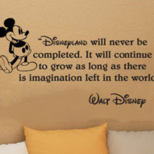 Disney Mickey Mouse Disneyland will never be wall quote vinyl wall ...